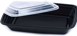 Picture of 56oz Rectangular Black Plastic Combo