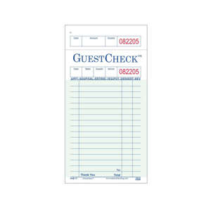 Picture of Guest Checks Single Copy
